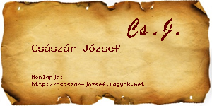 Császár József névjegykártya
