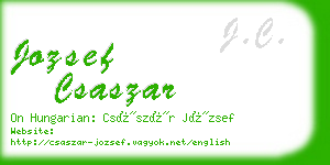 jozsef csaszar business card